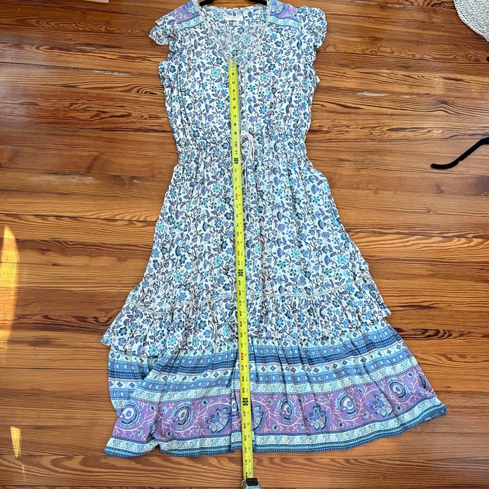 Spell Dahlia Midi Dress Dusty Blue Size Medium - Picture 14 of 16